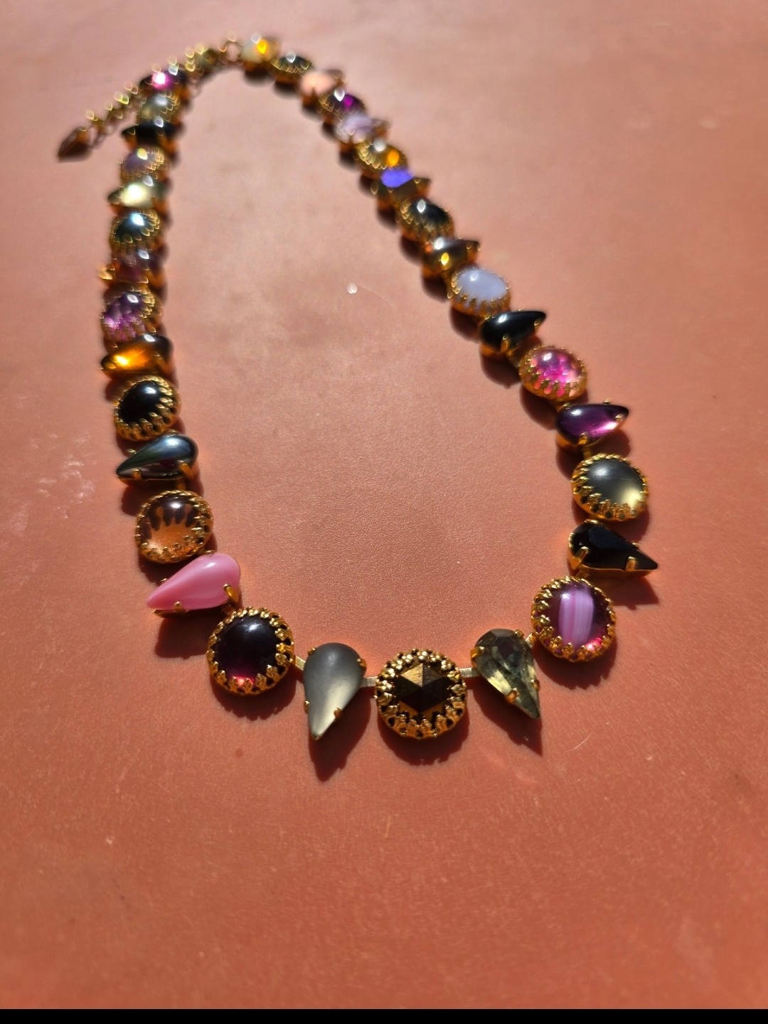 Vesper Obscura Multi-Color Gemstone Gold Necklace - Women Jewelry — image 5 of 5